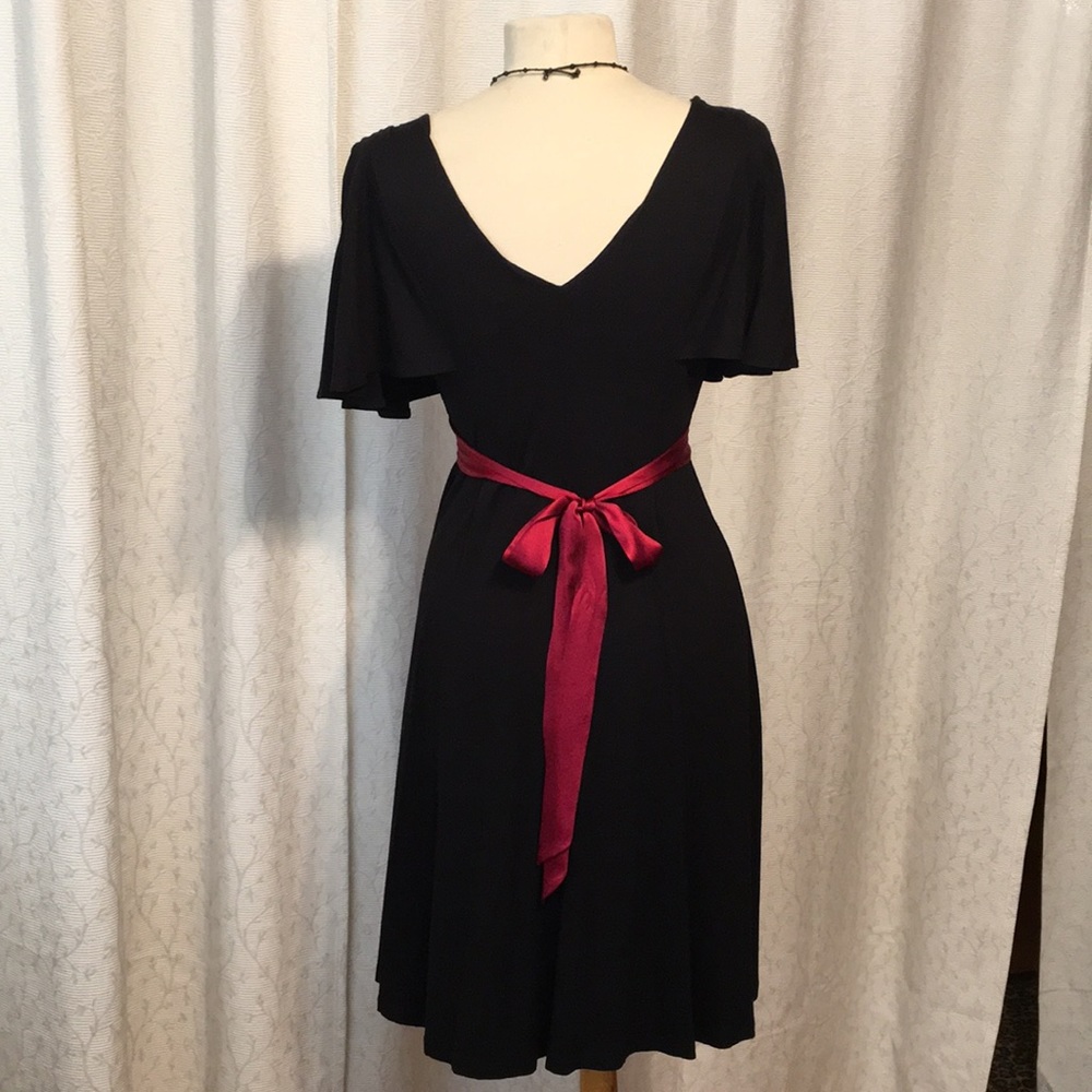 Bebe sexy black and scarlet stretch knit dress - Picture 3 of 4
